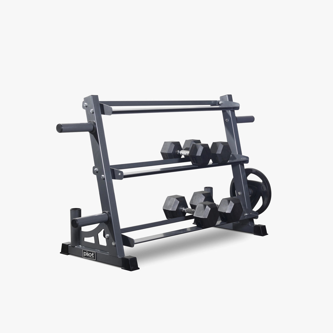Weight Disk Rack Pivot 3-Tier Weight Storage Rack